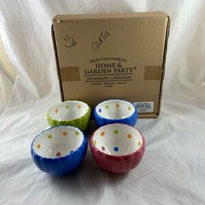 Home & Garden Party Summer Brights Bowls Stoneware Collection 1.8 U.S Cup READ